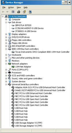 ����������� ������������ AUA-3121 � DC-602W � Windows XP.