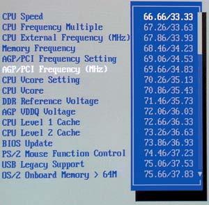 Пошаговая настройка частоты шин AGP и PCI на плате ASUS P4B533-VT