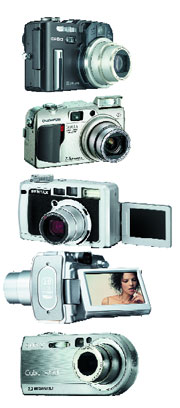 ������ ����: Casio Exilim Pro EX-P700, Olympus C-70 Zoom, Pentax Optio 750Z, Samsung V70 � Sony Cybershot P-150.