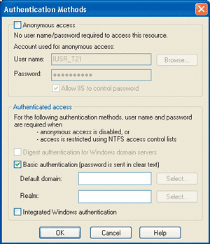 Figure 6 Choosing an Authentication Method