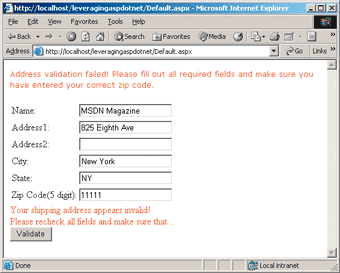 Figure 6 Error Message