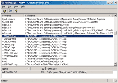 Figure 15 FileUsage Tool