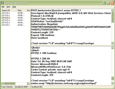 Figure 10 Request/Response in tcpTrace