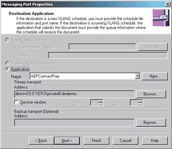 Figure 6 Configure Destination Application