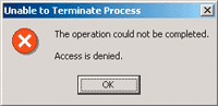 Figure 9 Can't Terminate Process