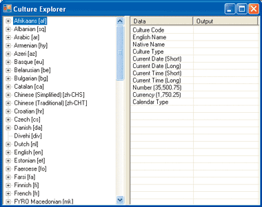 Figure 4 Culture Explorer Output