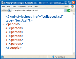 Figure 7 Using Collapsed.XSL After Clicking Root