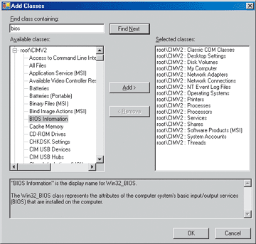 Figure 5 Searching WMI Namespaces