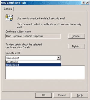 Figure 6 Certificate Rule