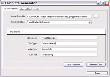 Figure 10 Template Generator