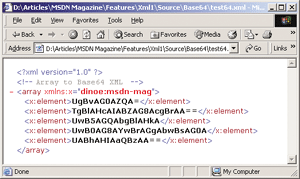 Figure 9 String Array in Internet Explorer