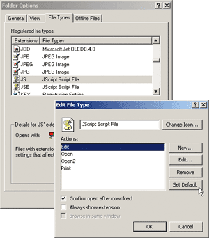 Figure 2 Changing the Default Action