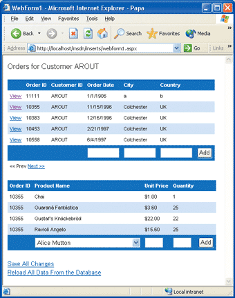 Figure 1 Sample Order Application