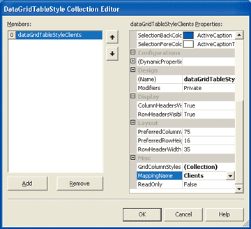 Figure 9 DataGridTableStyle Properties