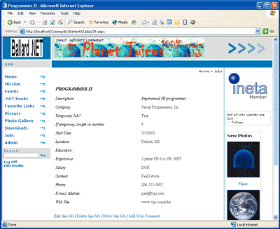 Figure 13 Job Page