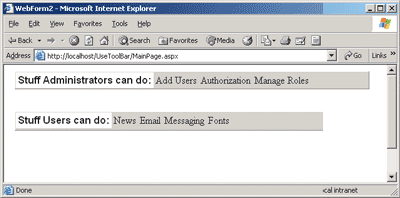 Figure 5 Main Page of App with Two Toolbars