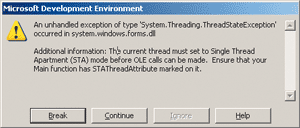 Figure 6 Thread-state Exception
