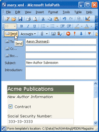 Figure 9 Sending a Form Via E-mail