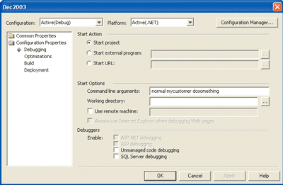 Figure 1 Debugging Options