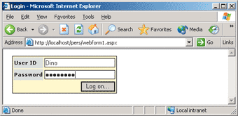 Figure 6 LogIn Box for AuthenticateUser