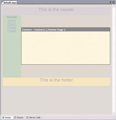 Figure 6 Design Support for Master Pages