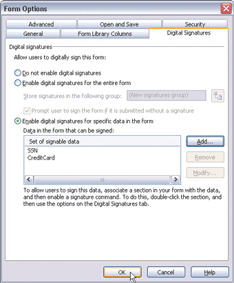 Figure 3 Defining Elements to Be Signed