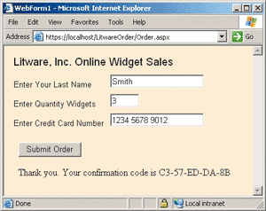Figure 1 An ASP.NET Web App