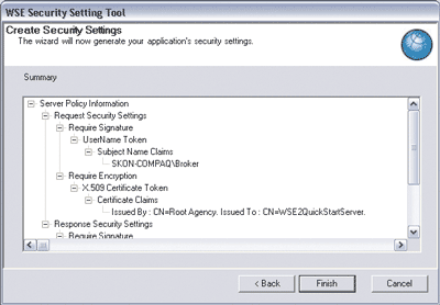 Figure 8 WSE Security Settings Tool
