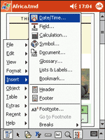  TextMaker Insert Menu
