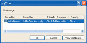 Figure 2 Choosing a Certificate
