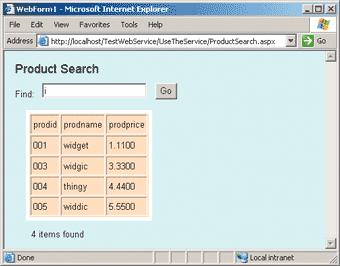 Figure 1 Web Application that Uses a Web Service