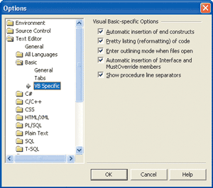 Figure 6 Visual Basic Editing Features