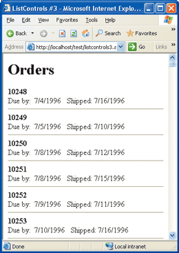 Figure 4 ASP.NET Repeater