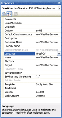 Figure 3 Web Service Properties