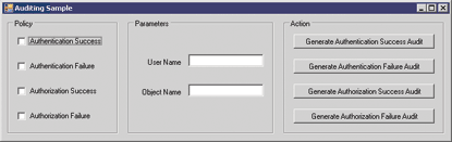 Figure 6 Sample Auditing Application