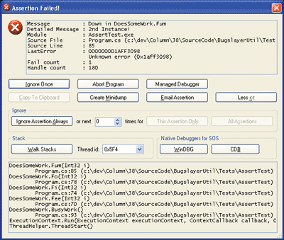 Figure 3 Expanded SUPERASSERT.NET