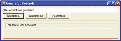 Figure 1 Control Generation Sample App