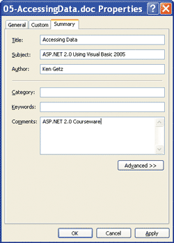 Figure 1 View Document Properties