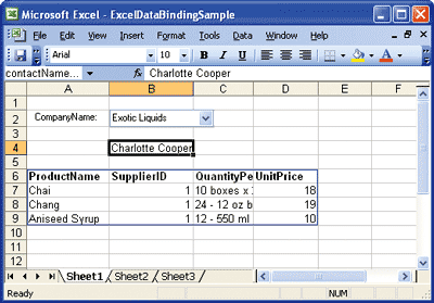 Figure 4 Data-Bound Master-Detail Spreadsheet