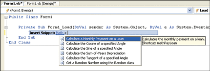 Figure 1 Code Snippet Inserter