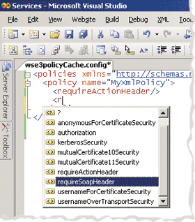 Figure 8 Policy IntelliSense