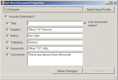 Figure 1 Modify Core Document Properties