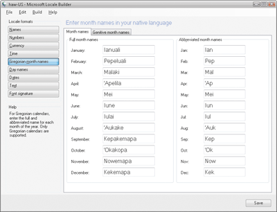 Figure 4 Microsoft Locale Builder for Windows Vista