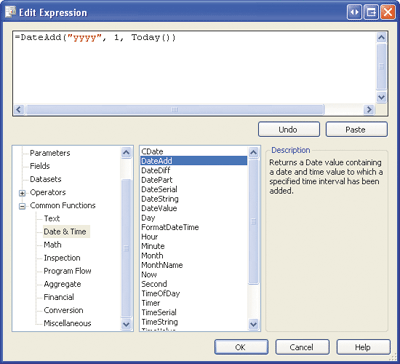 Figure 7 Expression Builder