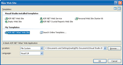 Figure 3 Creating an Atlas Web Site