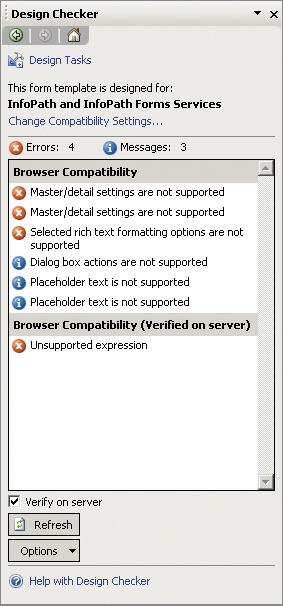 Figure 4 Design Checker Task Pane