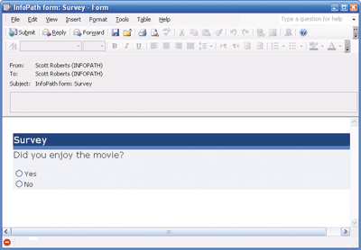 Figure 6 InfoPath E-Mail Form