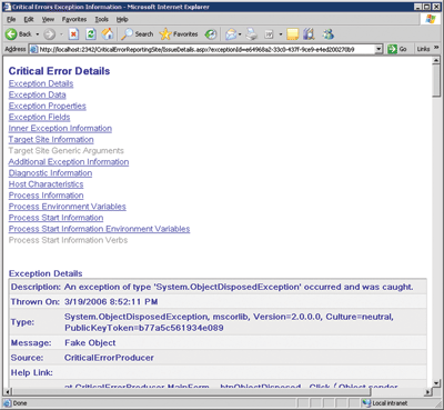 Figure 11 Viewing Errors Reported from a Cusomer Site