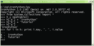 Figure 1 Programming the IronPython Interactive Console