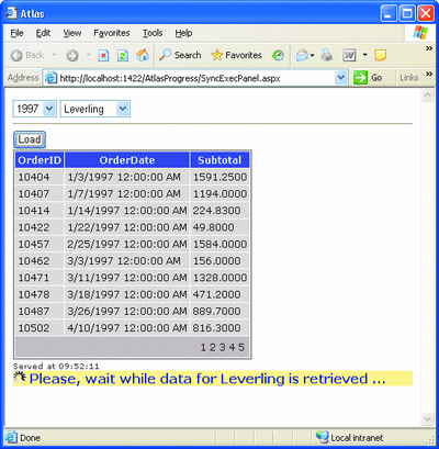 Figure 7 Custom Message in the Progress Control